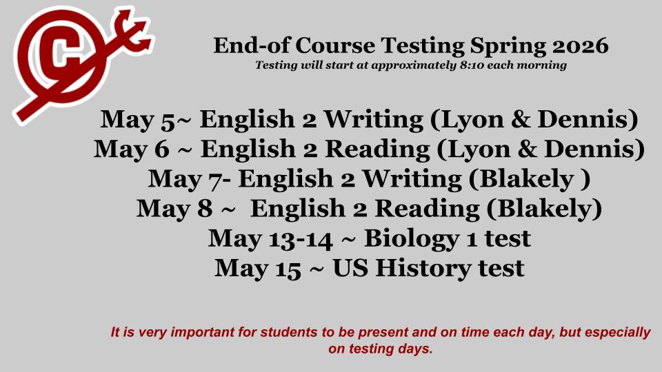 EOC testing dates